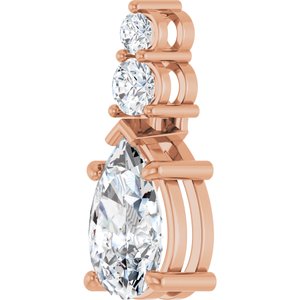 14K Rose Gold 11.5x7 mm Pear Pendant Mounting – image 3