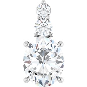 14K X1 White Gold 11x9 mm Oval Pendant Mounting
