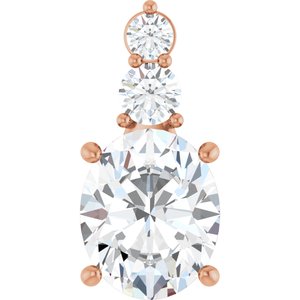 10K Rose Gold 11x9 mm Oval Pendant Mounting