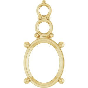 18K Yellow Gold 11x9 mm Oval Pendant Mounting – image 2