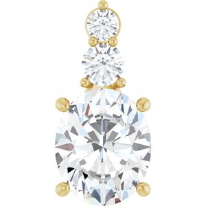10K Yellow Gold 11x9 mm Oval Pendant Mounting