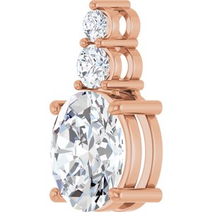10K Rose Gold 11x9 mm Oval Pendant Mounting – image 3