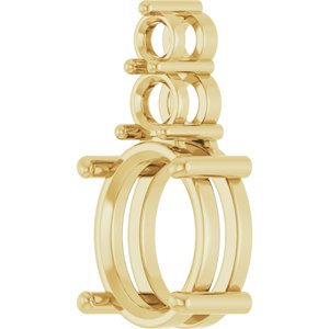 18K Yellow Gold 11x9 mm Oval Pendant Mounting – image 4