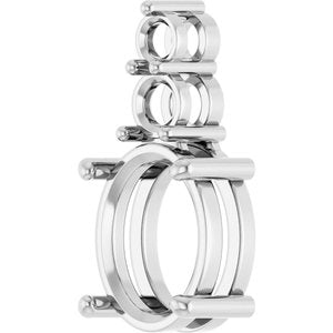 10K White Gold 11x9 mm Oval Pendant Mounting – image 4