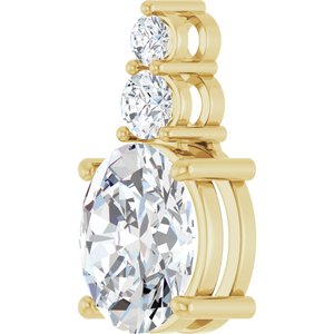 18K Yellow Gold 11x9 mm Oval Pendant Mounting – image 3