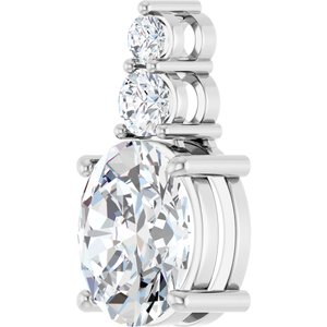 14K White Gold 11x9 mm Oval Pendant Mounting – image 3