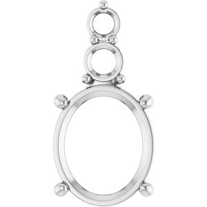 Platinum 12x10 mm Oval Pendant Mounting – image 2