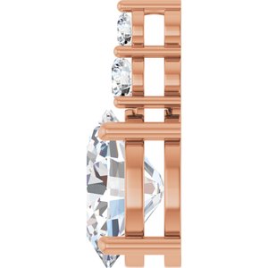 18K Rose Gold 12x10 mm Oval Pendant Mounting – image 5