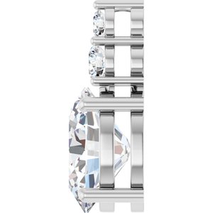 18K White Gold 12x10 mm Oval Pendant Mounting – image 5