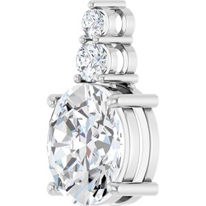 14K White Gold 12x10 mm Oval Pendant Mounting – image 3