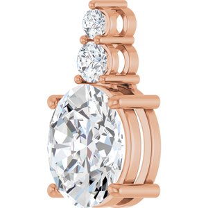 14K Rose Gold 12x10 mm Oval Pendant Mounting – image 3