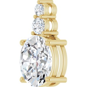 14K Yellow Gold 12x10 mm Oval Pendant Mounting – image 3