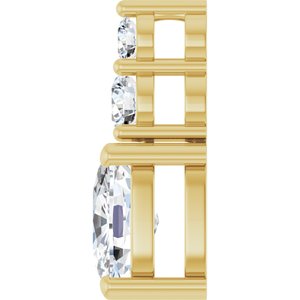 10K Yellow Gold 7.5x5.5 mm Elongated Cushion Pendant Mounting – image 5