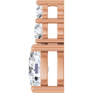 10K Rose Gold 7.5x5.5 mm Elongated Cushion Pendant Mounting – image 5