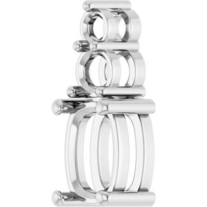 Continuum Sterling Silver 7.5x5.5 mm Elongated Cushion Pendant Mounting – image 4