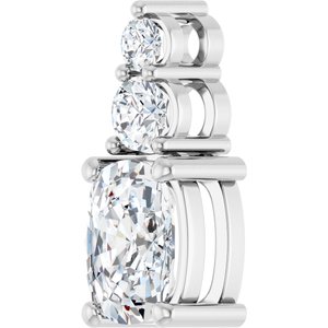 Continuum Sterling Silver 7.5x5.5 mm Elongated Cushion Pendant Mounting – image 3