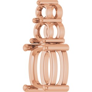 18K Rose Gold 7.5x5.5 mm Elongated Cushion Pendant Mounting – image 4