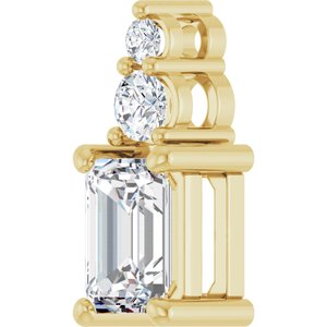 10K Yellow Gold 6.5x4.5 mm Emerald Pendant Mounting – image 3