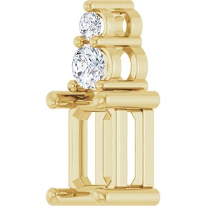 14K Yellow Gold 6.5x4.5 mm Emerald 1/8 CTW Lab-Grown Diamond Semi-Set Pendant – image 4