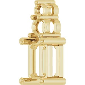 14K Yellow Gold 6.5x4.5 mm Emerald Pendant Mounting – image 4
