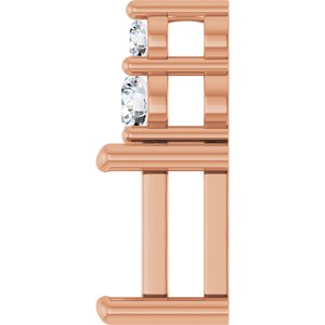 14K Rose Gold 6.5x4.5 mm Emerald 1/8 CTW Lab-Grown Diamond Semi-Set Pendant – image 6
