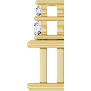 14K Yellow Gold 6.5x4.5 mm Emerald 1/8 CTW Natural Diamond Semi-Set Pendant – image 6