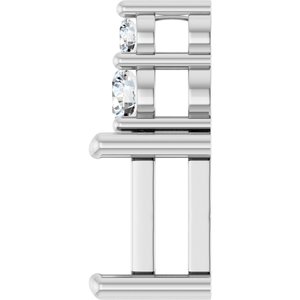 Platinum 6.5x4.5 mm Emerald 1/8 CTW Natural Diamond Semi-Set Pendant – image 6