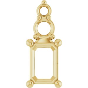 10K Yellow Gold 6.5x4.5 mm Emerald Pendant Mounting – image 2