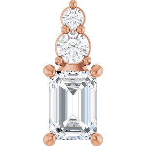 14K Rose Gold 6.5x4.5 mm Emerald Pendant Mounting