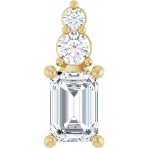10K Yellow Gold 6.5x4.5 mm Emerald Pendant Mounting