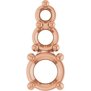 10K Rose Gold 3.4 mm Round Pendant Mounting – image 2