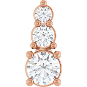 18K Rose Gold 3.4 mm Round Pendant Mounting