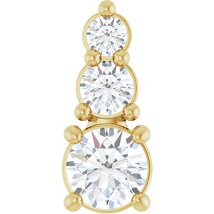 10K Yellow Gold 3.4 mm Round Pendant Mounting
