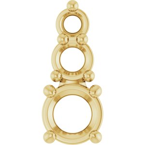 10K Yellow Gold 3.4 mm Round Pendant Mounting – image 2