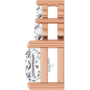18K Rose Gold 6x6 mm Square Pendant Mounting – image 5