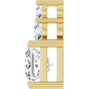 18K Yellow Gold 6x6 mm Square Pendant Mounting – image 5