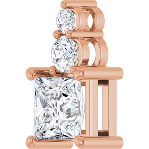 10K Rose Gold 6x6 mm Square Pendant Mounting – image 3