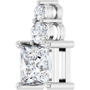 14K X1 White Gold 6x6 mm Square Pendant Mounting – image 3