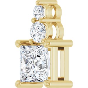 14K Yellow Gold 6x6 mm Square Pendant Mounting – image 3