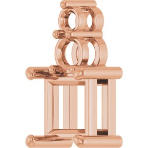 10K Rose Gold 6x6 mm Square Pendant Mounting – image 4