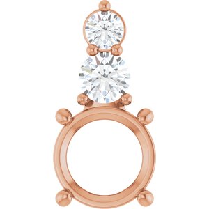14K Rose Gold 8 mm Round 1/3 CTW Natural Diamond Semi-Set Pendant – image 2