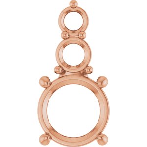 14K Rose Gold 8 mm Round Pendant Mounting – image 2
