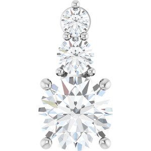 14K White Gold 8 mm Round Pendant Mounting