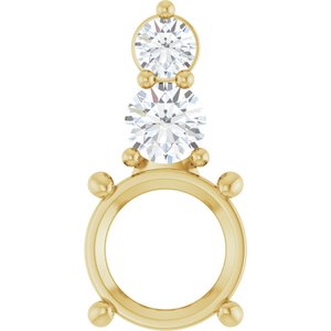 14K Yellow Gold 8 mm Round 1/3 CTW Lab-Grown Diamond Semi-Set Pendant – image 2