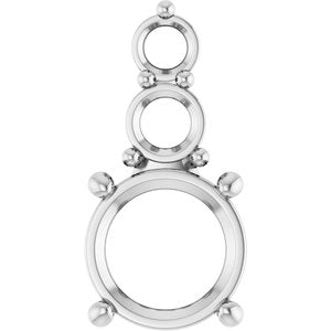 10K White Gold 8 mm Round Pendant Mounting – image 2