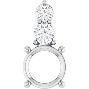 14K White Gold 8 mm Round 1/3 CTW Lab-Grown Diamond Semi-Set Pendant – image 2