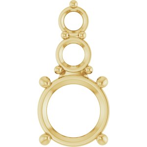 10K Yellow Gold 8 mm Round Pendant Mounting – image 2