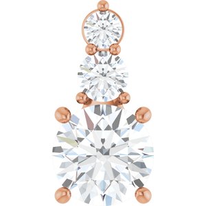 14K Rose Gold 8 mm Round 1/3 CTW Lab-Grown Diamond Semi-Set Pendant