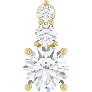 14K Yellow Gold 8 mm Round 1/3 CTW Lab-Grown Diamond Semi-Set Pendant