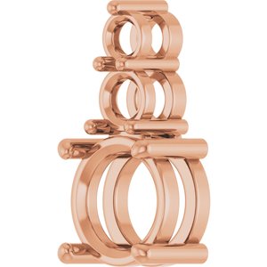 14K Rose Gold 8 mm Round Pendant Mounting – image 4
